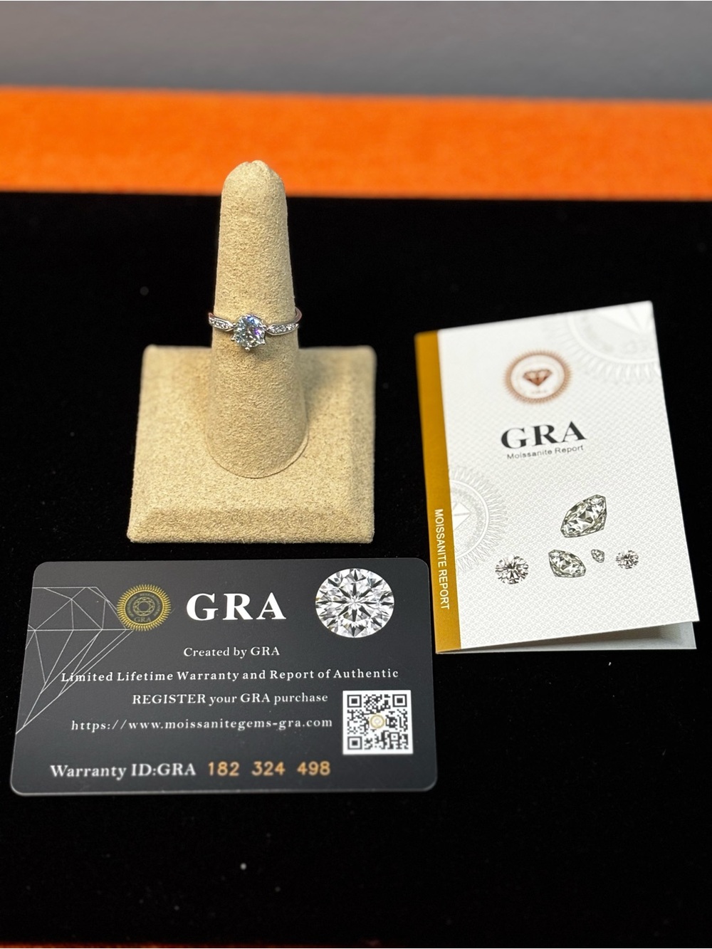 Silver Plated Moissanite Solitaire  Ring